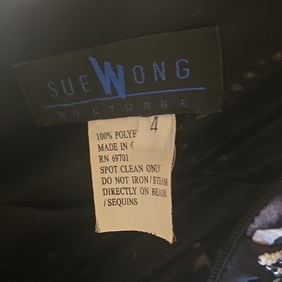 Sue Wong Black and White Animal Print Mini Dress - Picture 8 of 8